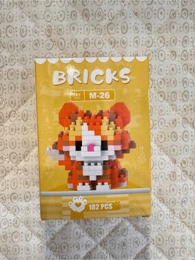 Bricks Orange tabby Cat Building blocks set 182 pieces
